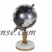 Decmode Modern 10 inch black marble and resin globe, Black, Silver   566923381